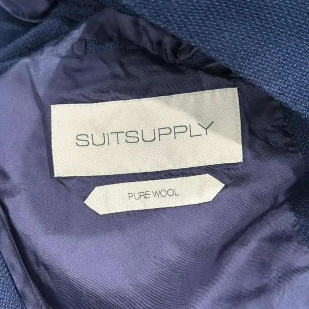 SUITSUPPLY Pure Wool Havana HL Navy Blue Blazer Jacket Size 42 US